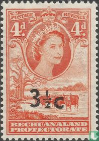 Queen Elizabeth II, with overprint