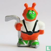 Käpt´n Kuck avec un bâton de hockey sur glace