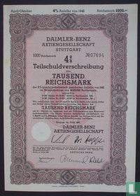 Daimler Benz Mercedes Cars 1000 RM Bond Stuttgart 1942