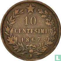 Italien 10 Centesimi 1867 (H)