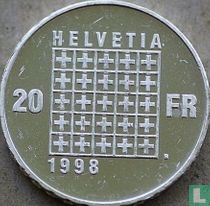 Suisse 20 francs 1998 "150 years Swiss federal constitution"
