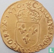 Frankrijk 1 gouden écu 1570 (H)