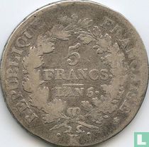 Frankrijk 5 francs AN 5 (K)