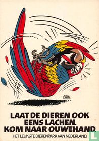 Laat de dieren ook eens lachen. (papegaai)