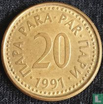 Yougoslavie 20 para 1991