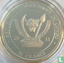 Congo-Kinshasa 30 francs 2011 (BE) "Magnificent big cats - Tiger"