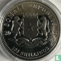 Somalia 100 shillings 2018 (colourless) "Leopard" for sale