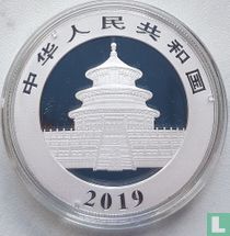China 10 yuan 2019 (silver - colourless) "Panda"