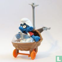 Schlumpf im Hubschrauber 