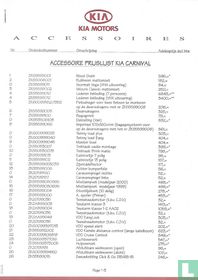 Kia Carnival Accessoires Prijslijst      