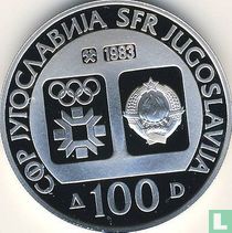Yugoslavia 100 dinara 1983 (PROOF) "1984 Winter Olympics - Bobsledding"