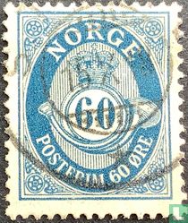 Posthoorn "NORGE" in Antiqua