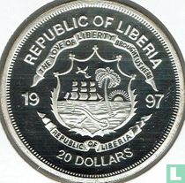 Liberia 20 dollars 1997 (PROOF) "Diana Princess of Wales - Visit to Wales"