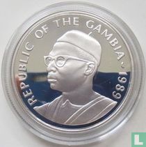 The Gambia 20 dalasis 1989 (PROOF) "25th anniversary of the World Wildlife Fund"