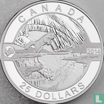 Canada 25 dollars 2014 (PROOF) "Arctic fox and northern lights"