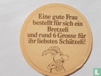 Eine gute Frau bestellt für sich ein Bretzeli ...