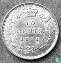 Canada 10 cents 1891 (22 bladeren)