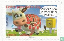 Cow covered in Stamps