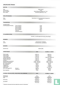 Kia Pregio Specificatielijst 