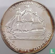 Bermuda 25 Dollar 1977 (mit CHI) "25th anniversary  Accession of Queen Elizabeth II"