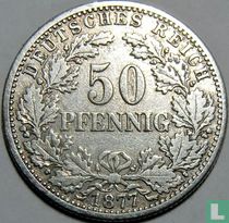 Duitse Rijk 50 pfennig 1877 (F - type 2)