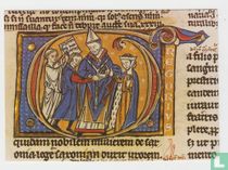 Decretals and Constitutions of Gregory. 13th century. Miniature of a medieval wedding