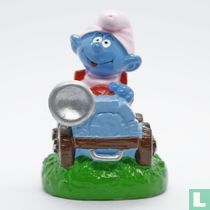 Baby smurf in car