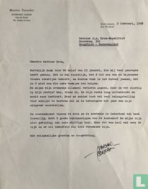 Originele Brief Marten Toonder 9-2-1968