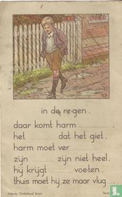 In de regen