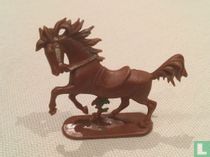 Cheval cabré avec plante (marron)