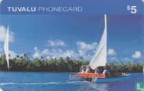 Catamaran in Funafuti Lagoon