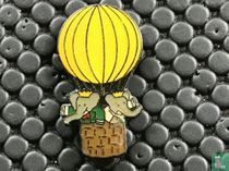 Koning Babar en Koningin Celeste in luchtballon 