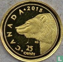 Canada 25 cents 2015 (PROOF) "Grizzly Bear"