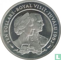 Tuvalu 10 dollars 1982 "Royal Visit"