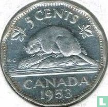 Canada 5 cents 1953 (avec bandoulière)