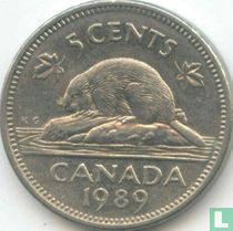 Canada 5 cents 1989