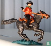 Bankrover te paard met tas (rood shirt) 