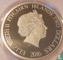Pitcairneilanden 2 dollars 2016 (PROOF) "Blue whale"