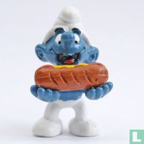 Smurf met hotdog