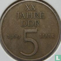 DDR 5 mark 1969 (nikkel-brons) "20th anniversary Founding of the GDR"