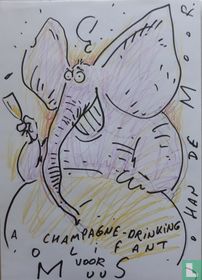 Champagne drinking elephant