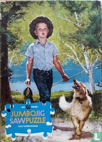 Jongen met hond en vishengel