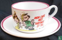 Soepkom + schotel - "Mon café mes tartines et toi..." - Guust Flater        