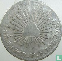 Mexico 2 real 1860 (Go PF)