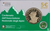 Italy 5 euro 2019 (PROOF - coincard) "Centenary Alpine national association"