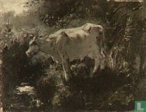 White cow by the water