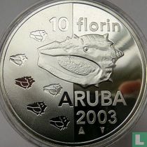 Aruba 10 florin 2003 (PROOFLIKE) "Shellfish"