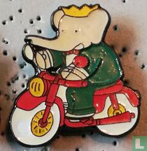 Koning Babar op motor