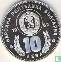 Bulgaria 10 leva 1982 (PROOF) "Football World Cup in Spain - Footballers"