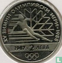 Bulgaria 2 leva 1987 (PROOF) "1988 Winter Olympics in Calgary"